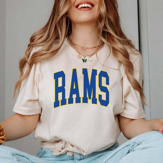 Rams Collegiate Letter Bella Graphic Tee - Limeberry Designs