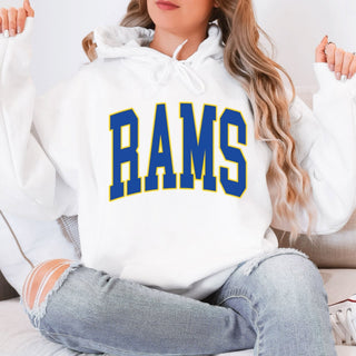 Rams Collegiate Letter Graphic Sweatshirt + Hoodie