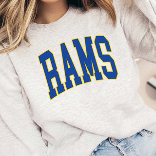 Rams Collegiate Letter Graphic Sweatshirt + Hoodie