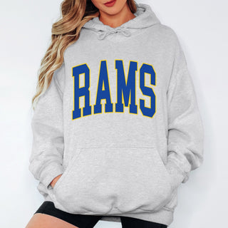Rams Collegiate Letter Graphic Sweatshirt + Hoodie