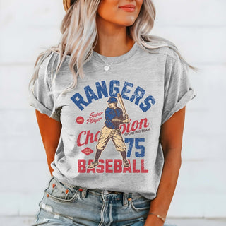 Rangers Vintage Baseball Team Wholesale Tee - Quick Shipping - Limeberry Designs