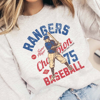 Rangers Vintage Baseball Wholesale Graphic Sweatshirt - Quick Shipping - Limeberry Designs