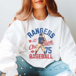 Rangers Vintage Baseball Wholesale Graphic Sweatshirt - Quick Shipping - Limeberry Designs