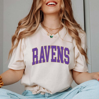 Ravens Collegiate Letter Bella Graphic Tee - Limeberry Designs