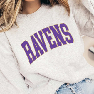 Ravens Collegiate Letter Graphic Sweatshirt + Hoodie - Limeberry Designs