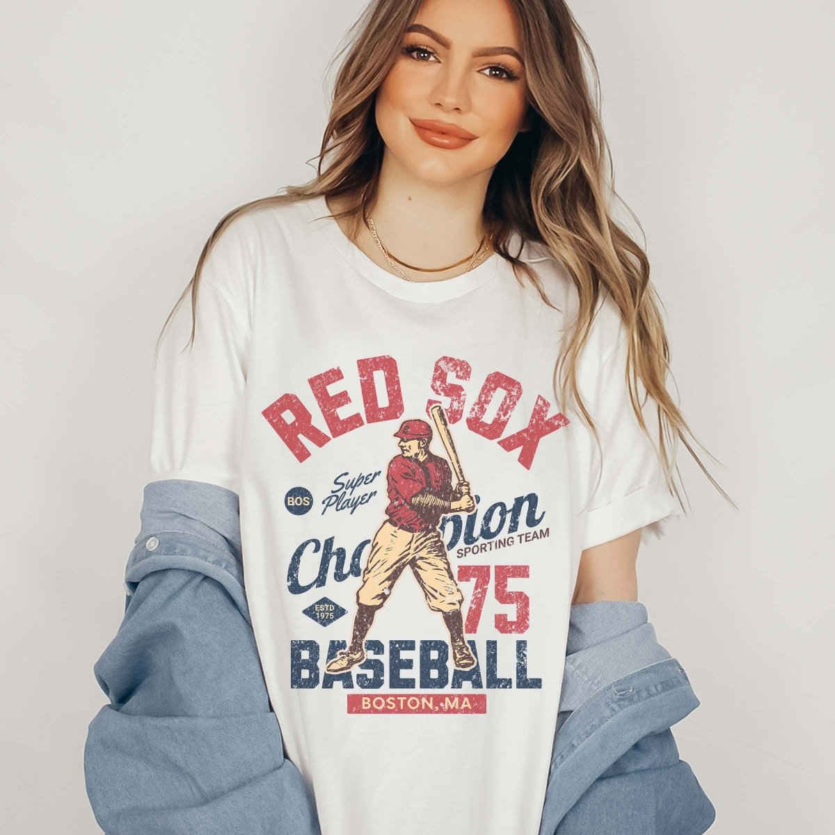 Red Sox Vintage Baseball Team Wholesale Tee - Quick Shipping - Limeberry Designs