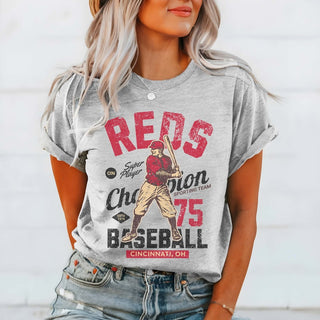 Reds Vintage Baseball Team Tee - Limeberry Designs