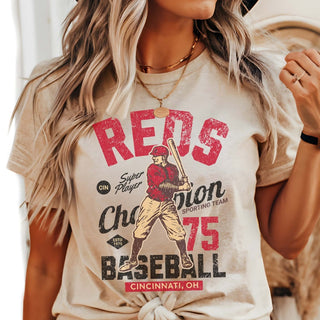 Reds Vintage Baseball Team Tee - Limeberry Designs