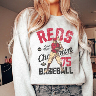 Reds Vintage Baseball Wholesale Graphic Sweatshirt - Fast Shipping - Limeberry Designs