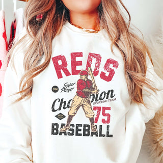 Reds Vintage Baseball Wholesale Graphic Sweatshirt - Fast Shipping - Limeberry Designs