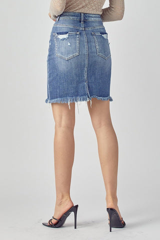 Risen High Rise Denim Skirt - Limeberry Designs