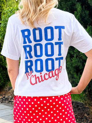Root Root Root For Chicago Bella Graphic Tee Front & Back Print - Limeberry Designs