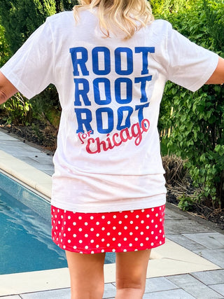 Root Root Root For Chicago Bella Graphic Tee Front & Back Print - Limeberry Designs