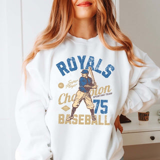 Royals Vintage Baseball Wholesale Graphic Sweatshirt - Ships Fast - Limeberry Designs