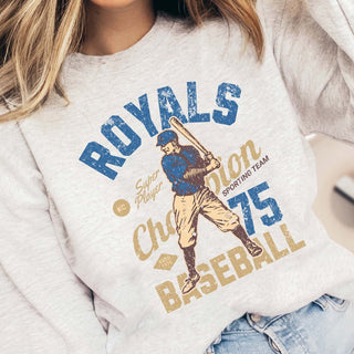 Royals Vintage Baseball Wholesale Graphic Sweatshirt - Ships Fast - Limeberry Designs