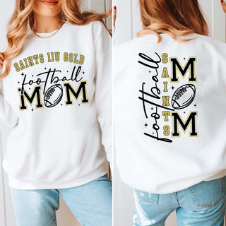 Saints 11U Gold Football Mom Front & Back Design Sweatshirt - Limeberry Designs