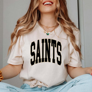 Saints Collegiate Letter Bella Graphic Tee - Limeberry Designs