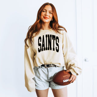 Saints Collegiate Letter Graphic Sweatshirt + Hoodie
