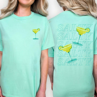 Salty Margaritas Front & Back Design Comfort Color Tee - Limeberry Designs