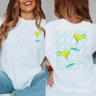 Salty Margaritas Front & Back Design Comfort Color Tee - Limeberry Designs
