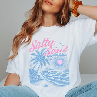 Salty Soul Comfort Color Wholesale Tee - Quick Shipping - Limeberry Designs
