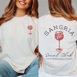 Sangria Social Club Front & Back Design Wholesale Comfort Color Tee - Fast Shipping - Limeberry Designs