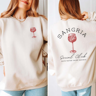 Sangria Social Club Front & Back Design Wholesale Graphic Sweatshirt - Quick Shipping - Limeberry Designs