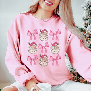 Santa Bow Collage Graphic Sweatshirt - Limeberry Designs