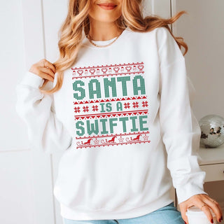 Santa Is A Swiftie Ugly Sweater Graphic Sweatshirt - Limeberry Designs