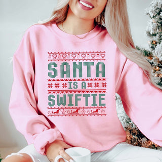 Santa Is A Swiftie Ugly Sweater Graphic Sweatshirt - Limeberry Designs