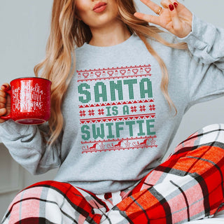 Santa Is A Swiftie Ugly Sweater Graphic Sweatshirt - Limeberry Designs