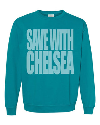 Save With Chelsea Beachy Comfort Color Sweatshirt - Limeberry Designs