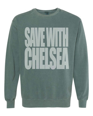 Save With Chelsea Beachy Comfort Color Sweatshirt - Limeberry Designs