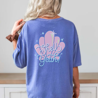 Shell Yeah Back Design Comfort Color Wholesale Tee - Fast Shipping - Limeberry Designs