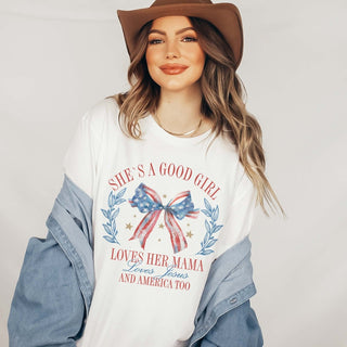 She's A Good Girl Bow Graphic Tee - Limeberry Designs