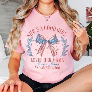 She's A Good Girl Bow Graphic Tee - Limeberry Designs