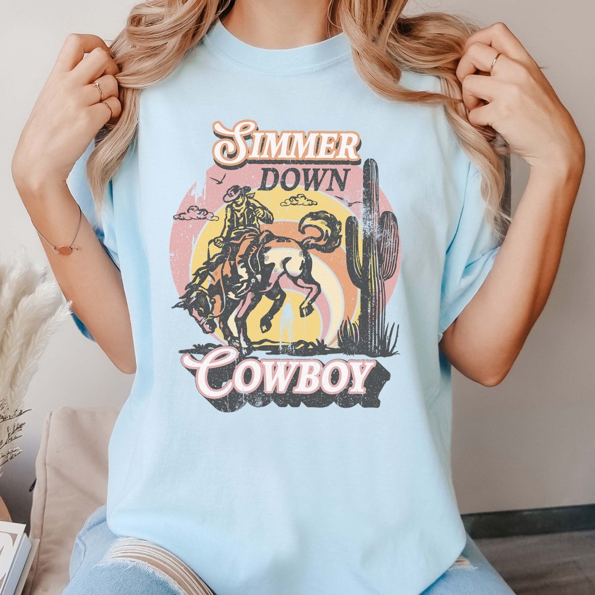 Simmer Down Cowboy Comfort Color Tee - Limeberry Designs