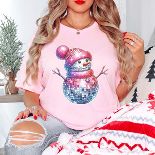 Snowman Disco Wholesale Bella Graphic Tee - Quick Shipping - Limeberry Designs