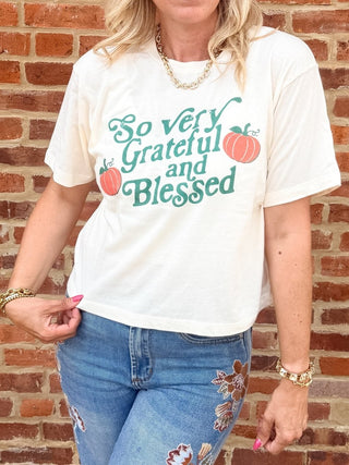 So Very Grateful and Blessed Boxy Comfort Color Tee - Limeberry Designs