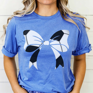 Soccer Large Bow Tee - Trendy Item - Limeberry Designs