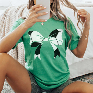 Soccer Large Bow Tee - Trendy Item - Limeberry Designs