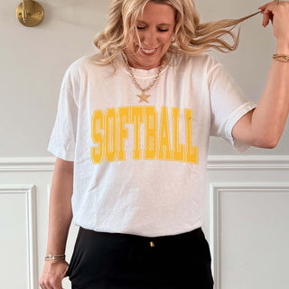 Softball Collegiate Comfort Color Graphic Tee - Limeberry Designs