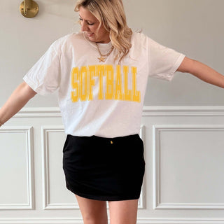 Softball Collegiate Comfort Color Graphic Tee - Limeberry Designs