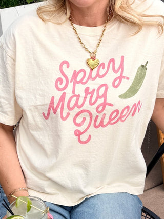 Spicy Marg Queen Boxy Comfort Color Graphic Tee - Limeberry Designs
