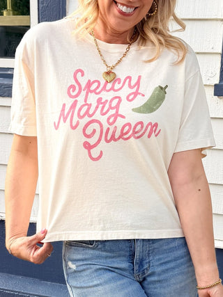 Spicy Marg Queen Boxy Comfort Color Graphic Tee - Limeberry Designs