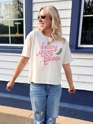 Spicy Marg Queen Boxy Comfort Color Graphic Tee - Limeberry Designs