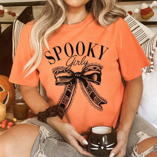 Spooky Girly Bow Wholesale Bella Graphic Tee - Quick Shipping - Limeberry Designs