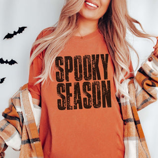 Spooky Season Distressed Comfort Color Graphic Tee - Limeberry Designs