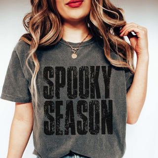 Spooky Season Distressed Comfort Color Graphic Tee - Limeberry Designs