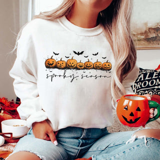 Spooky Season Pumpkins & Bats Graphic Sweatshirt - Limeberry Designs